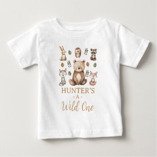T-shirt Pour Bébé Anniversaire sauvage moderne ours 1 an