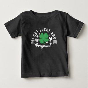 T-shirt Pour Bébé Annonce de grossesse pour la Saint-Patrick avec Lu