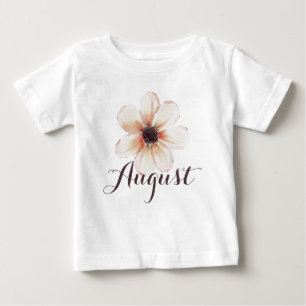 T-shirt Pour Bébé Août Nom Bébé Fille Vêtements Personnalisé Fleur R