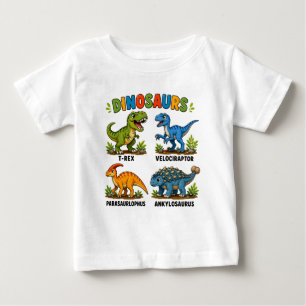 T-shirt Pour Bébé Apprentissage des espèces de dinosaures pour les e