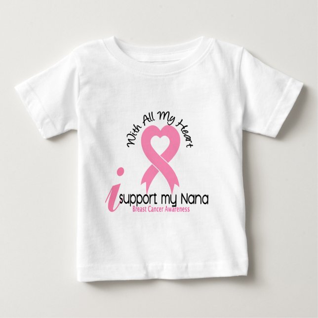 T-shirt Pour Bébé Appui du cancer du sein I ma Nana (Devant)