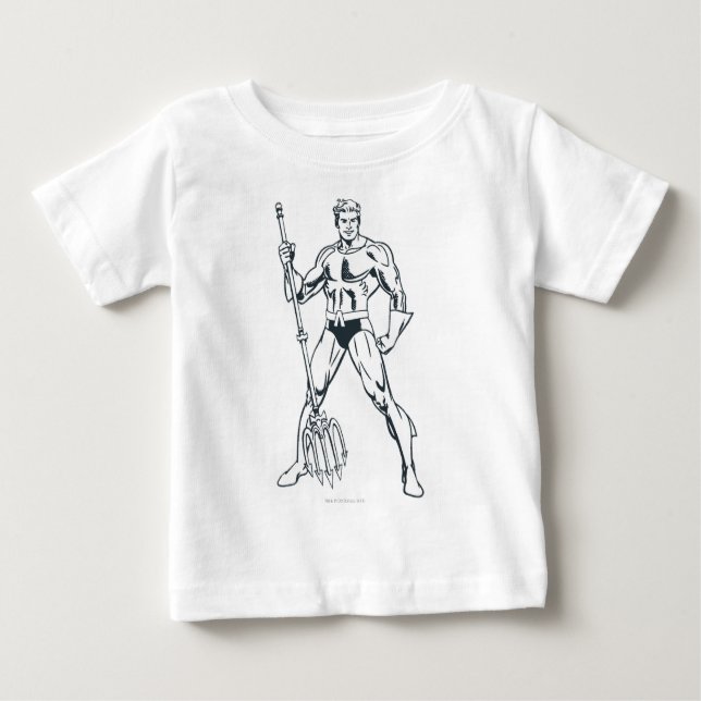 T-shirt Pour Bébé Aquaman avec Pitchfork BW (Devant)