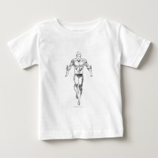 T-shirt Pour Bébé Aquaman tourne BW (Devant)