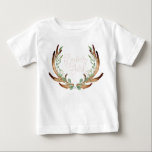 T-shirt Pour Bébé Aquarelle Antler & Greenery | Fleur fille<br><div class="desc">Par Honey & Birch Studios</div>