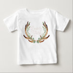 T-shirt Pour Bébé Aquarelle Antler & Greenery | Fleur fille<br><div class="desc">Par Honey & Birch Studios</div>