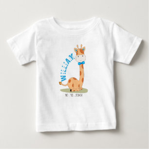 T-shirt Pour Bébé Aquarelle bébé Giraffe, Safari Animaux Anniversair