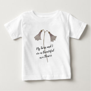 T-shirt Pour Bébé Aquarelle Belle Fleur jumelle
