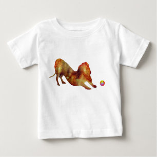 T-shirt Pour Bébé Aquarelle Dachshund & Ball