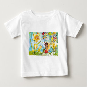 T-shirt Pour Bébé Aquarelle de fée illustration fantaisie