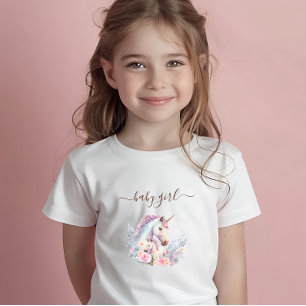 T-shirt Pour Bébé Aquarelle de la licorne de printemps