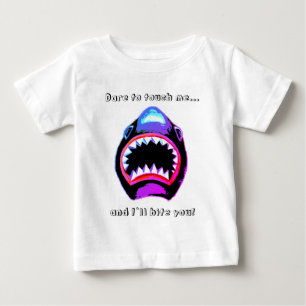 T-shirt Pour Bébé Aquarelle de requin rose violet illustration