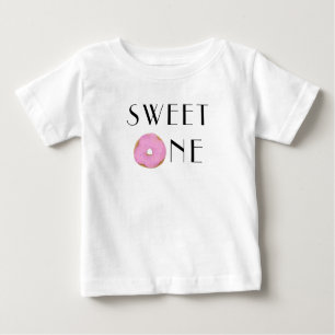 T-shirt Pour Bébé Aquarelle Donut "Sweet One" Premier anniversaire