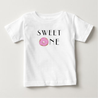 T-shirt Pour Bébé Aquarelle Donut "Sweet One" Premier anniversaire