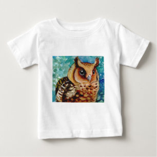 T-shirt Pour Bébé Aquarelle heureuse de hibou