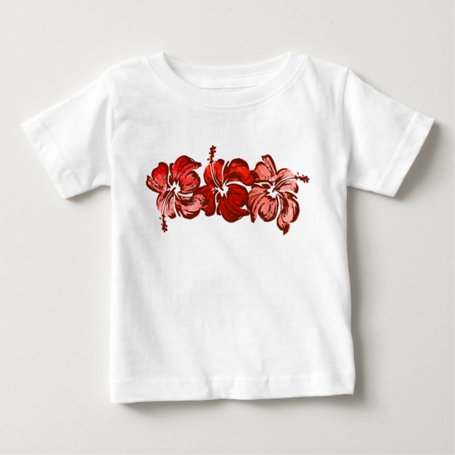 T-shirt Pour Bébé Aquarelle Hibiscus Infants Tee (Devant)