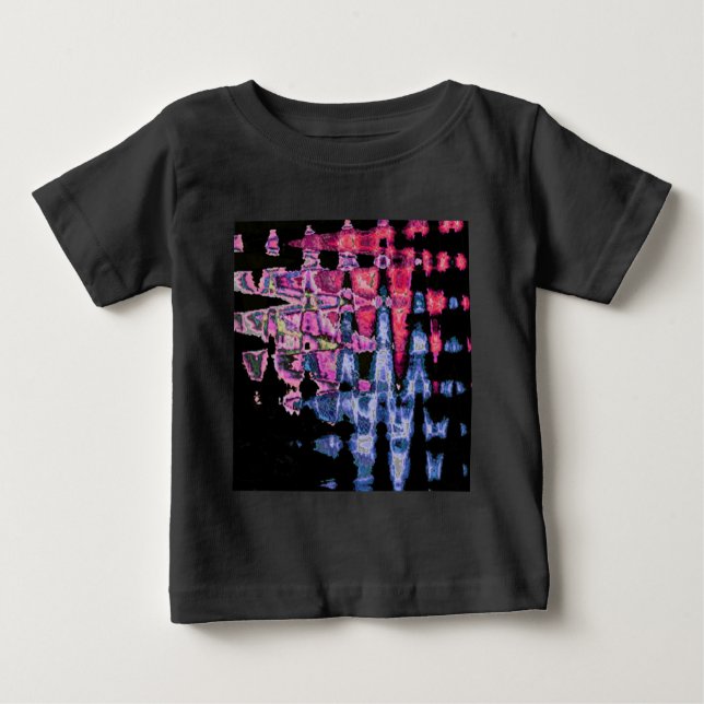 T-shirt Pour Bébé Aquarelle jolie violette, gris cendré et noire (Devant)