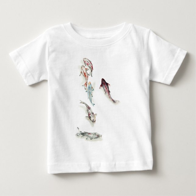 T-shirt Pour Bébé Aquarelle Koi Fish (Devant)