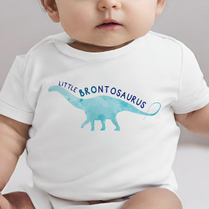 T-shirt Pour Bébé Aquarelle Lil Brother Brontosaurus Dinosaur Baby