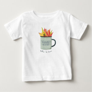 T-shirt Pour Bébé Aquarelle Météo Coulée Feuilles Automne