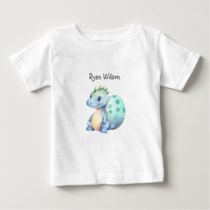T-shirt Pour Bébé Aquarelle mignonne Bébé Dinosaure