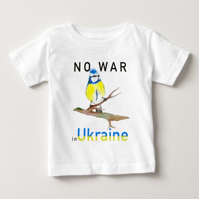 T-shirt Pour Bébé Aquarelle No war in Ukraine Laptop Sleeve Un (Devant)