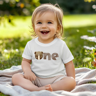 T-shirt Pour Bébé Aquarelle notre petit ours est un bébé anniversair