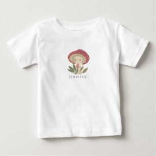 T-shirt Pour Bébé Aquarelle Petit nom de champignon Bodysuit bébé