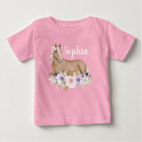 Aquarelle Rose Floral Horse Anniversaire