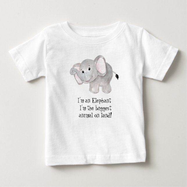T-shirt Pour Bébé Aquarelle Whimsical Elephant (Devant)