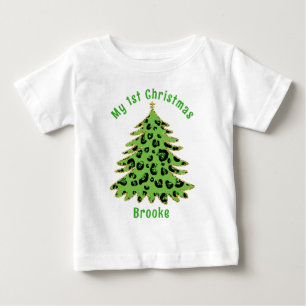 T-shirt Pour Bébé Aquarelle Whimsical Mon prénom de Noël
