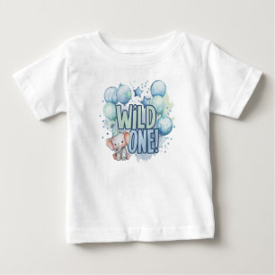 T-shirt Pour Bébé Aquarelle Wild One 1er anniversaire