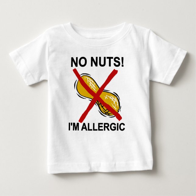 T-shirt Pour Bébé Arachide AUCUNS écrous je suis allergique (Devant)