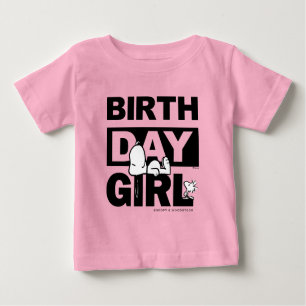 T-shirt Pour Bébé Arachides personnalisées   Snoopy Birthday Girl