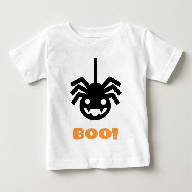 T-shirt Pour Bébé Araignée d'Halloween (Devant)