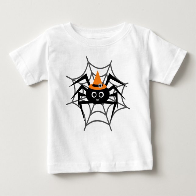 T-shirt Pour Bébé Araignée d'Halloween en maillots et cadeaux Web (Devant)