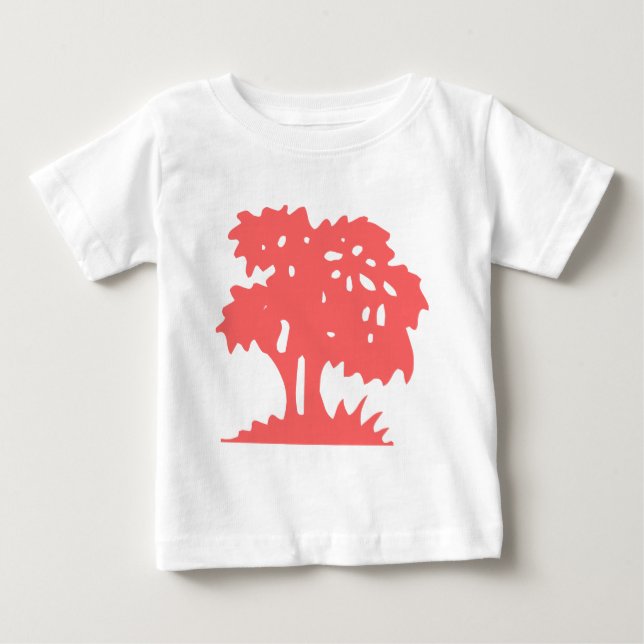 T-shirt Pour Bébé Arbre à dessin - rose tropical (Devant)