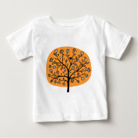 Arbre à fleurs stylisé - Orange clair