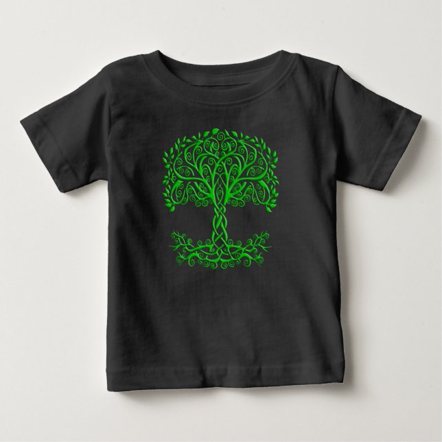 T-shirt Pour Bébé Arbre Celtique Vert De Vie (Devant)