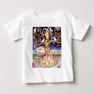 T-shirt Pour Bébé ARBRE DE LA VIE Aquarelle colombes