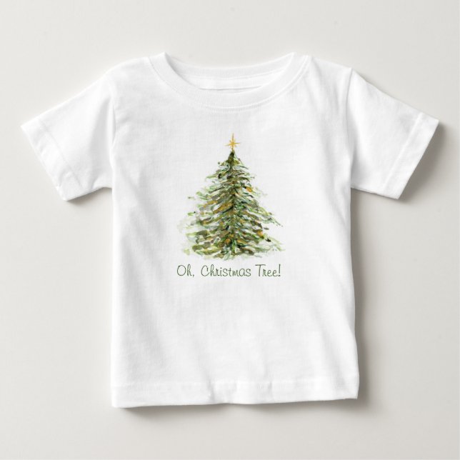 T-shirt Pour Bébé Arbre de Noël (Devant)