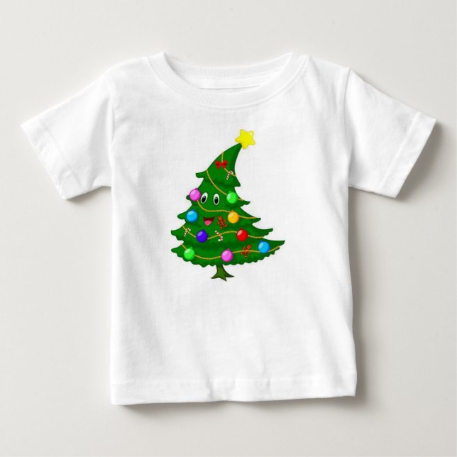 T-SHIRT POUR BÉBÉ ***ARBRE DE NOËL AVEC SOURIRE*** (Devant)