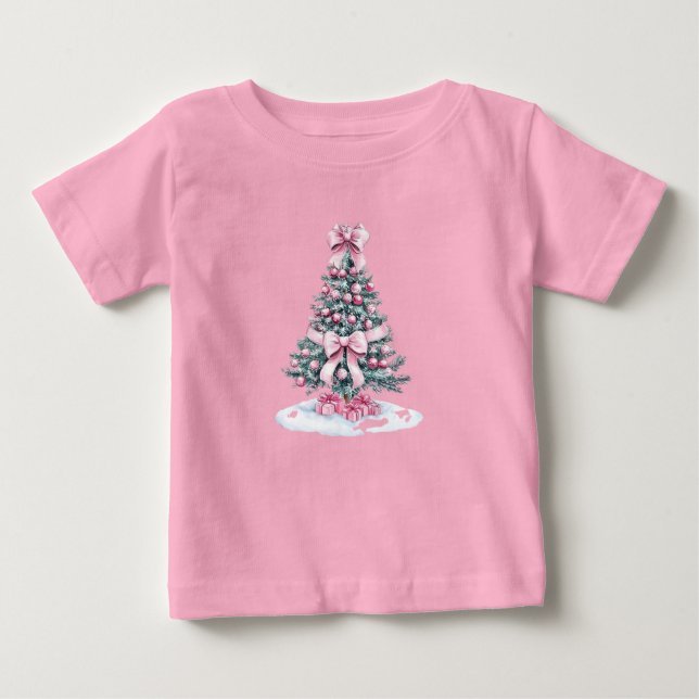 T-shirt Pour Bébé Arbre de Noël festif pour bébé Tee (Devant)