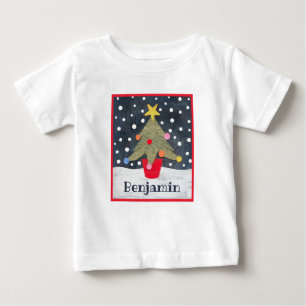 T-shirt Pour Bébé Arbre de Noël personnalisé