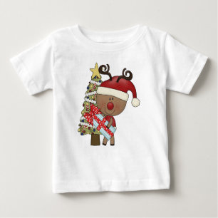T-shirt Pour Bébé Arbre de vacances de renne de Rudy
