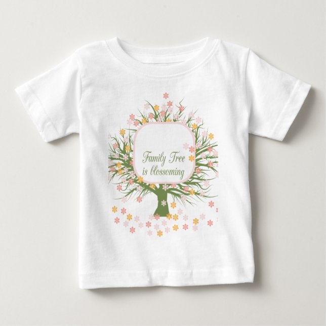 T-shirt Pour Bébé Arbre familial en floraison (Devant)