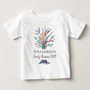 T-shirt Pour Bébé Arbre Généalogique de la Famille Réunie Nom Person