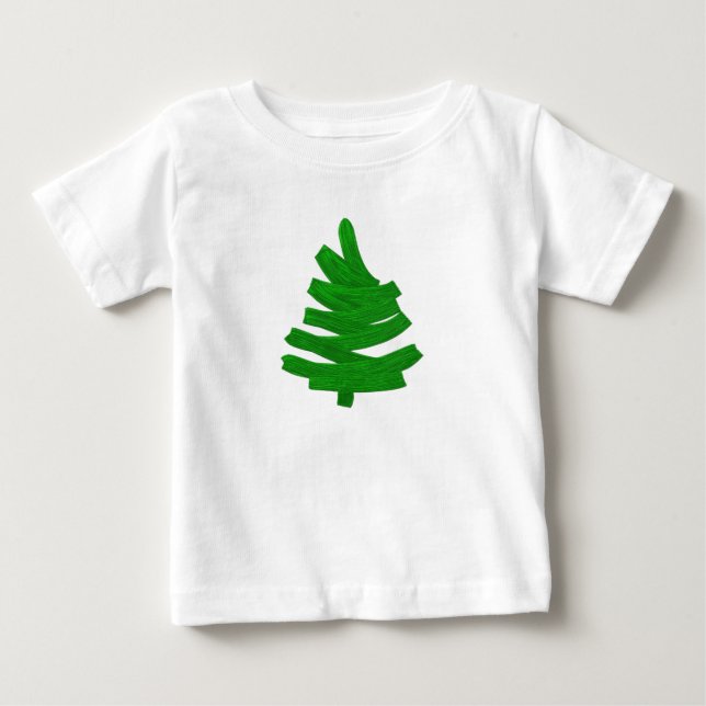 T-shirt Pour Bébé arbre vert dessiné à la main. (Devant)