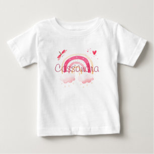 T-shirt Pour Bébé Arc-en-ciel aquarelle personnalisé  