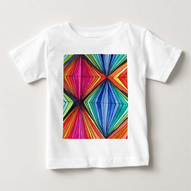 T-shirt Pour Bébé Arc-en-ciel - Art optique géométrique (Devant)