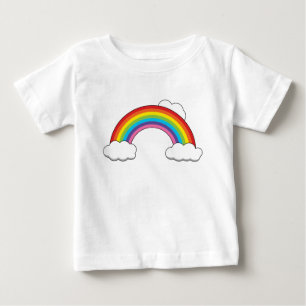 T-shirt Pour Bébé Arc-en-ciel avec des nuages blancs